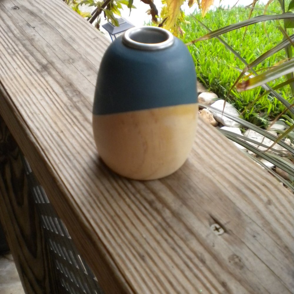 Zara Home Solid Wood Nautical blue Tapered candle holder